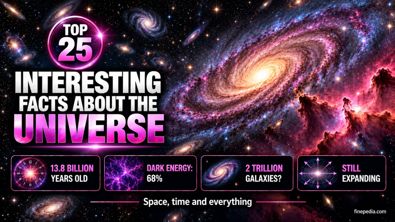 Top 25 Interesting Facts About the Universe infographic