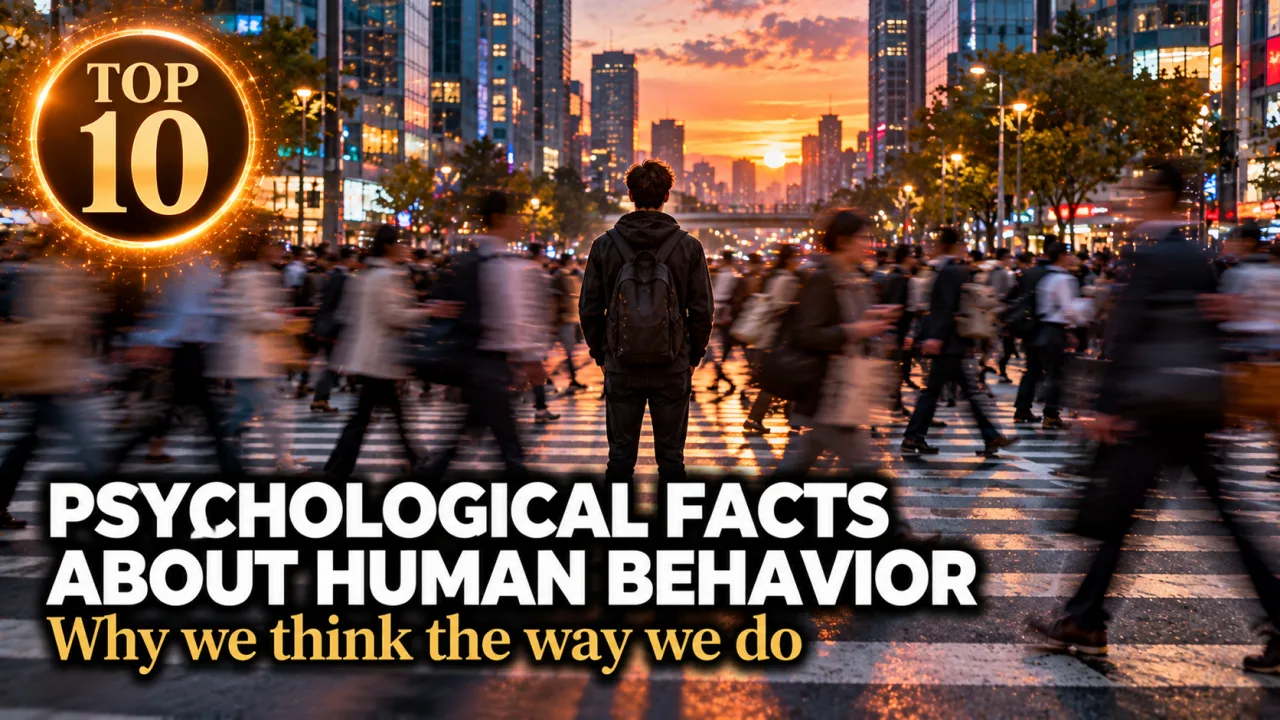 A busy city crosswalk at dusk with a motion-blurred crowd flowing around one person standing perfectly still