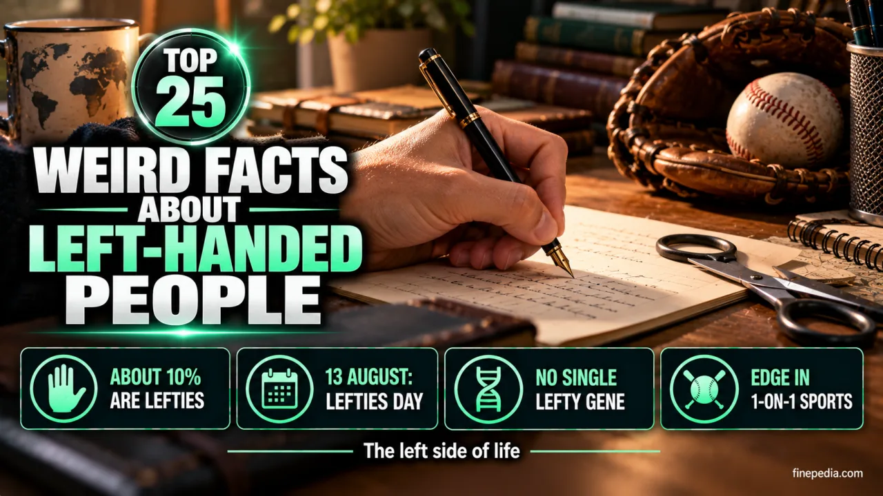 Top 25 Weird Facts About Left-Handed People infographic